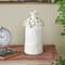 12" White Floral Narrow Opening Ceramic Decorative Vase